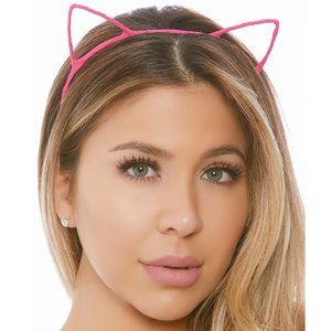 Neon Pink Cat Ears Headband